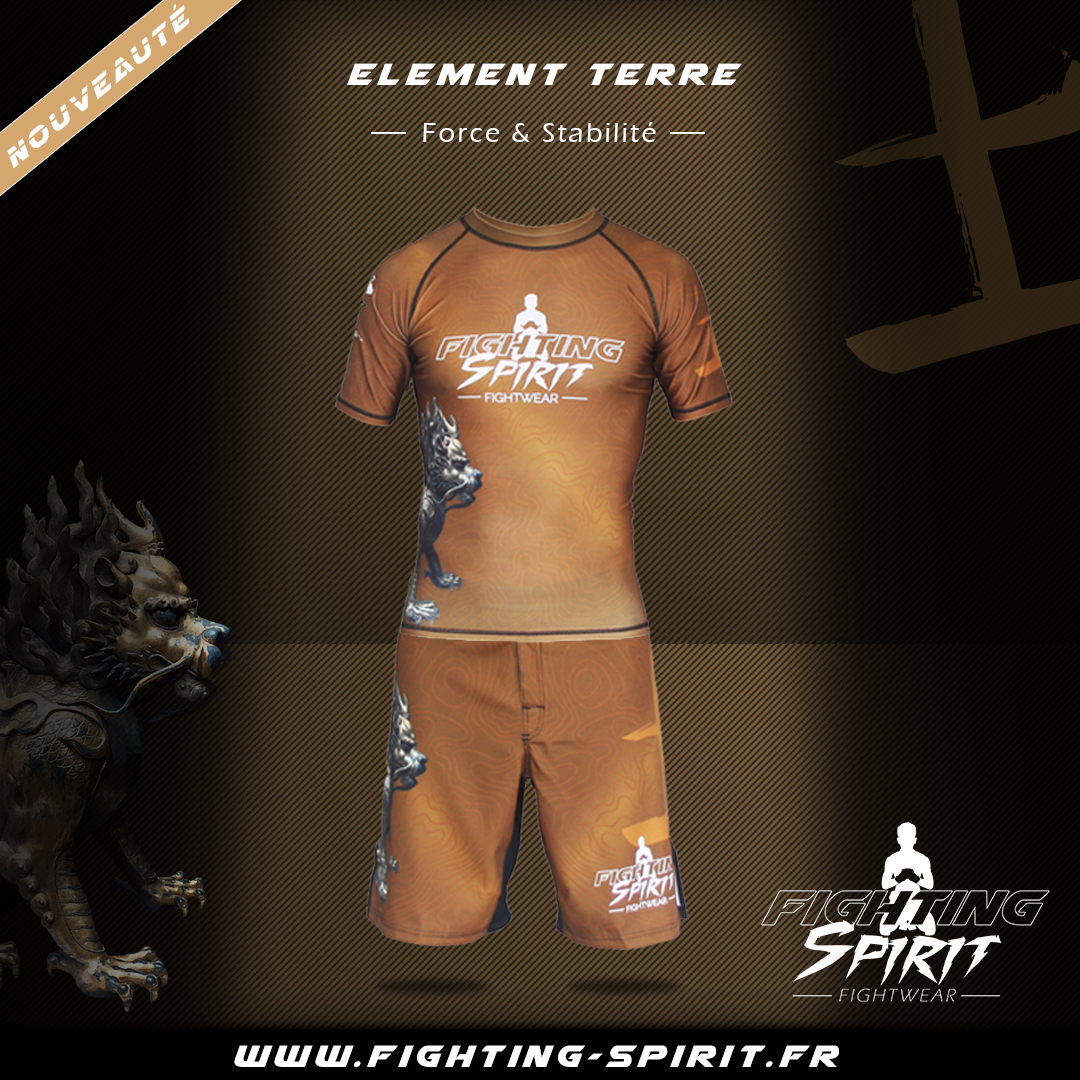 FIGHTING SPIRIT  Short de MMA homme FIGHTING SPIRIT élément Terre